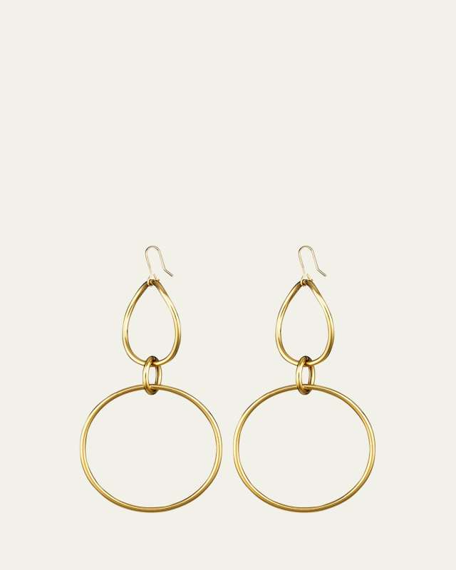 Yellow Gold Link Hoop Earrings